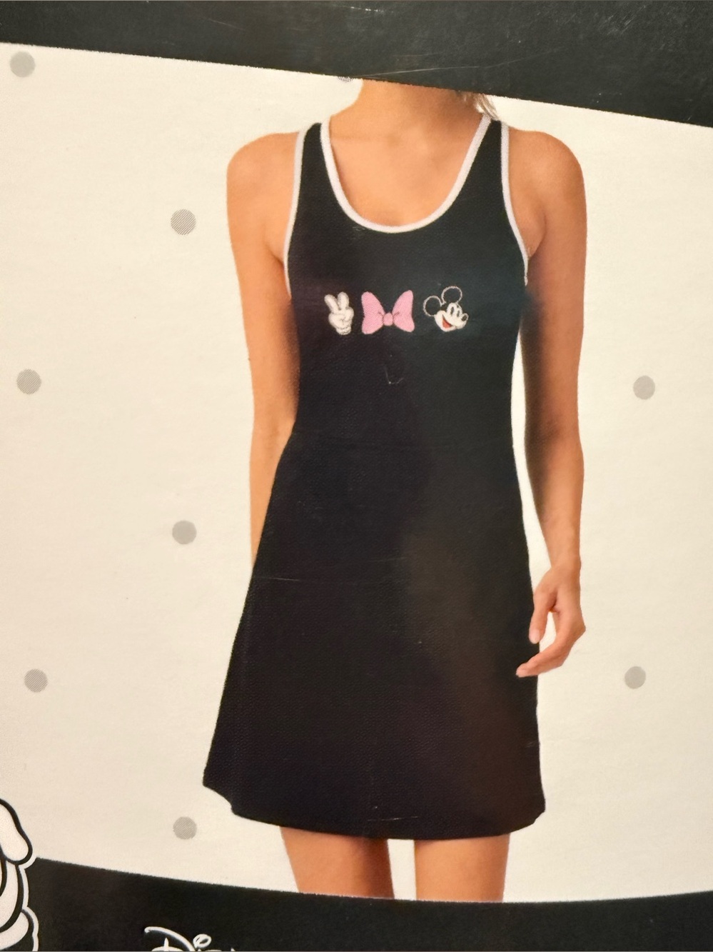 Black Minnie Mouse athletic Tank Dress women’s large New